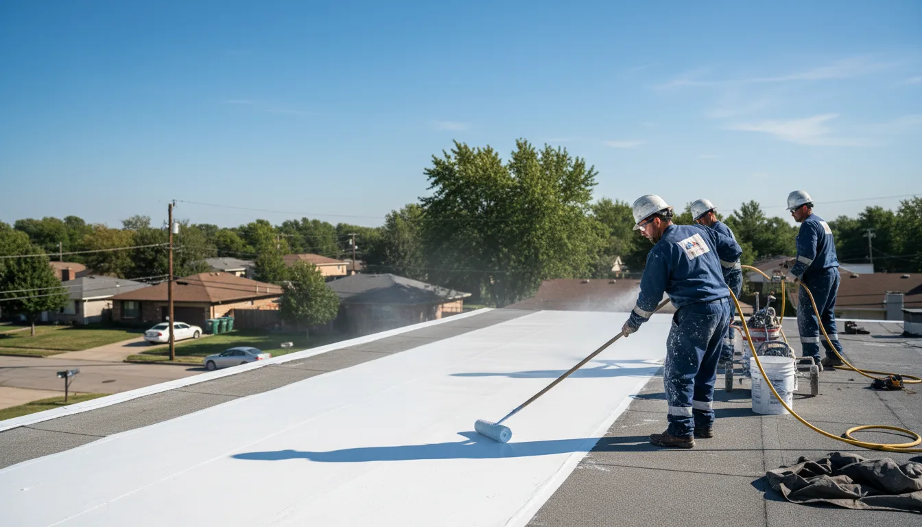 Commercial roof coating in Tovey, IL near me